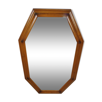 Wooden octagonal mirror 53x86cm