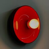 Red space age disc lamp by Enrico Tronconi