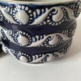 Blue glazed stoneware pot RM Stein – Reinhold Merkelbach, 1960s