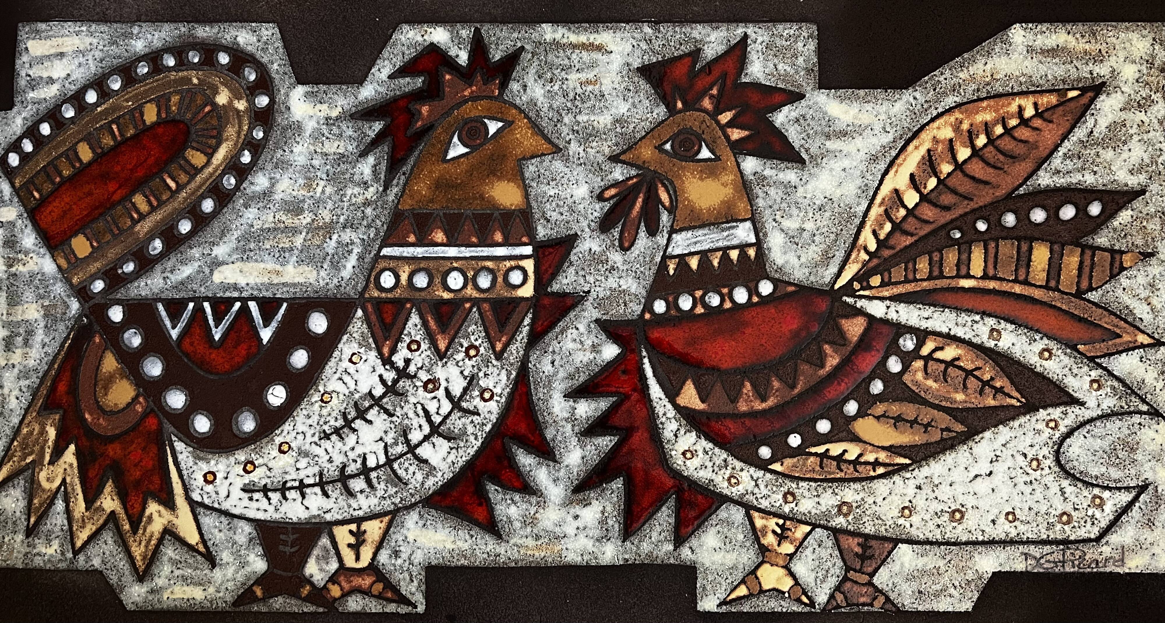 Plaque décorative de Max et Dominique picard, Vallauris - 1960