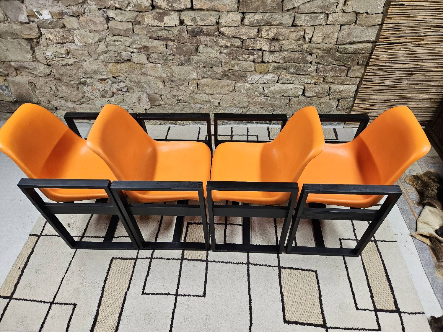 Set of 4 1970s Space Age armchairs