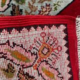 Vintage Turkish silk carpet handmade 74x146 cm