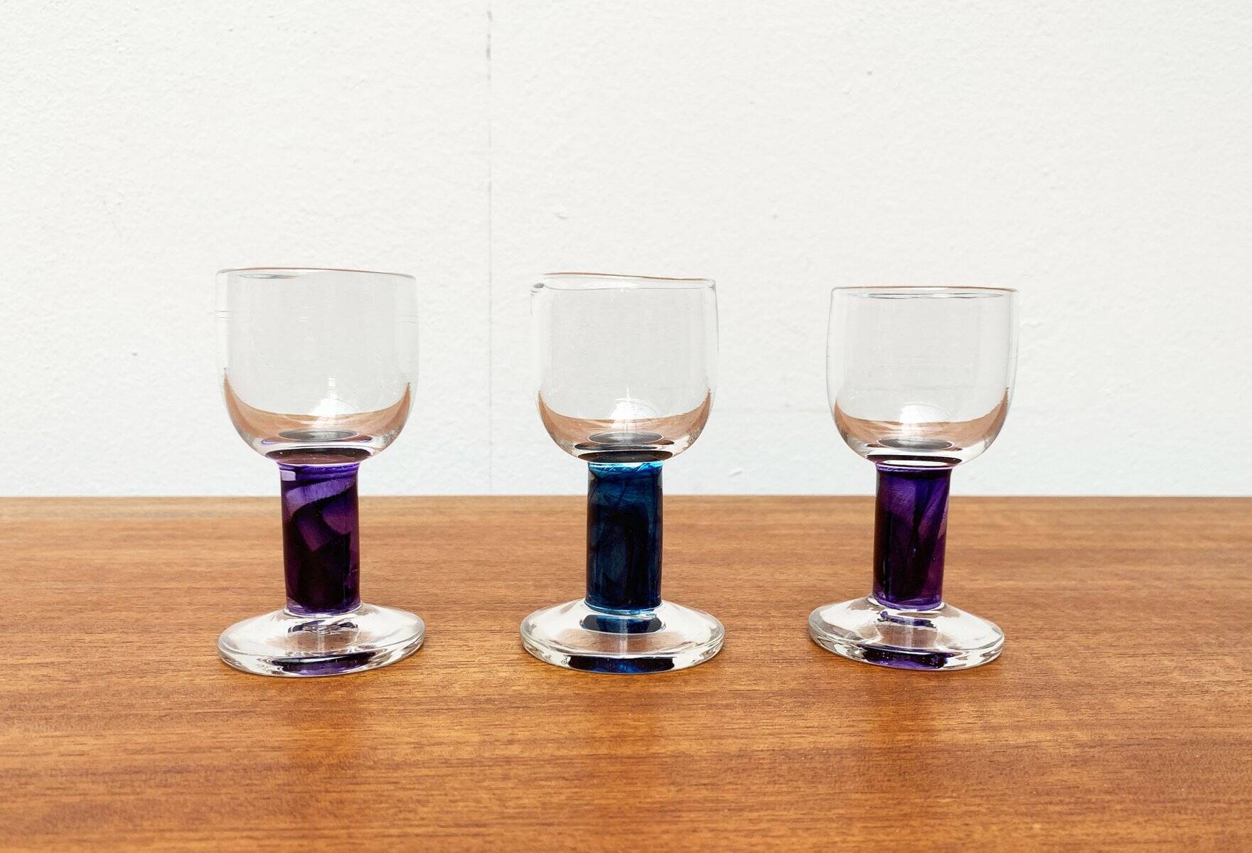 Verres de design allemand par Regina Kaufmann pour Glashagen Hütte, ensemble de 4