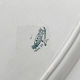 Oval fish dish in white ironstone Creil and Montereau late 19th century