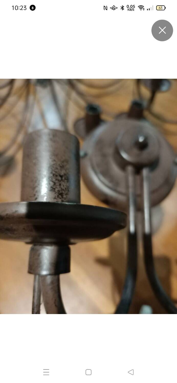 Brown metal chandelier