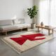 Tapis berbère en laine pure fait main rouge et blanc 150/250 cm