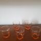 Set of 5 small pink glasses