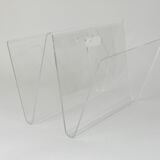 Postmodern Lucite ZigZag magazine rack, Italy, 1980s