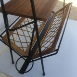 Wrought iron and rattan magazine holder