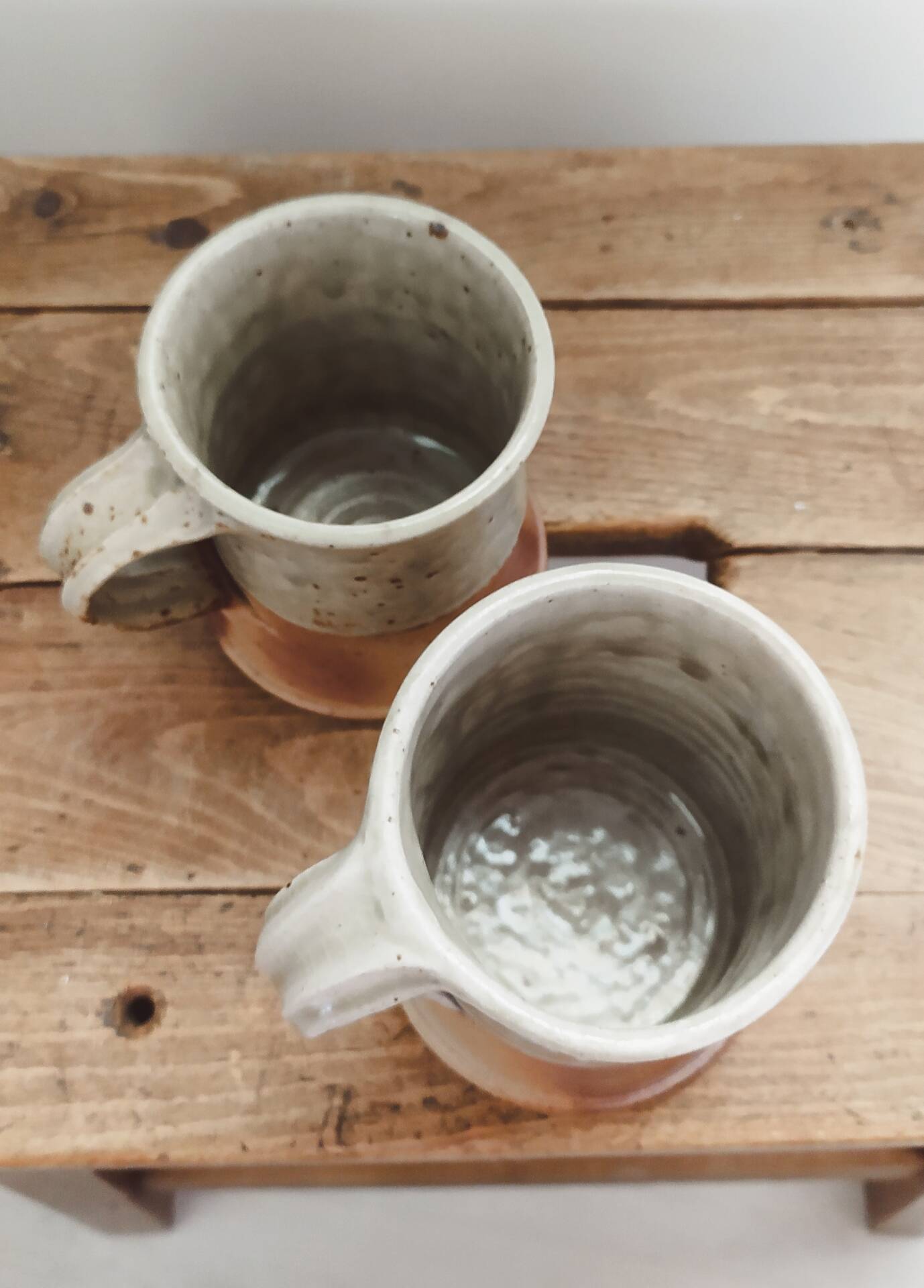 Duo of glazed stoneware cups • Bottani and Dechaud