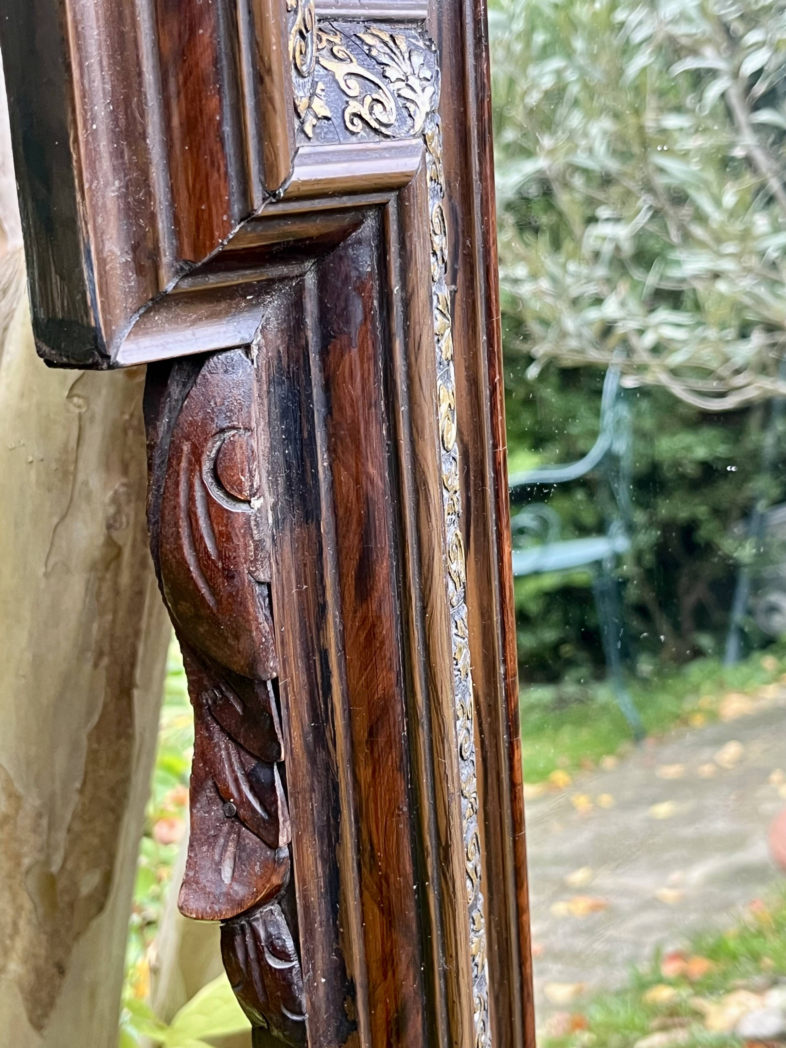 Corner mirror - wood and gilded brass - Napoleon style