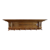 Antique oak hanging coat rack