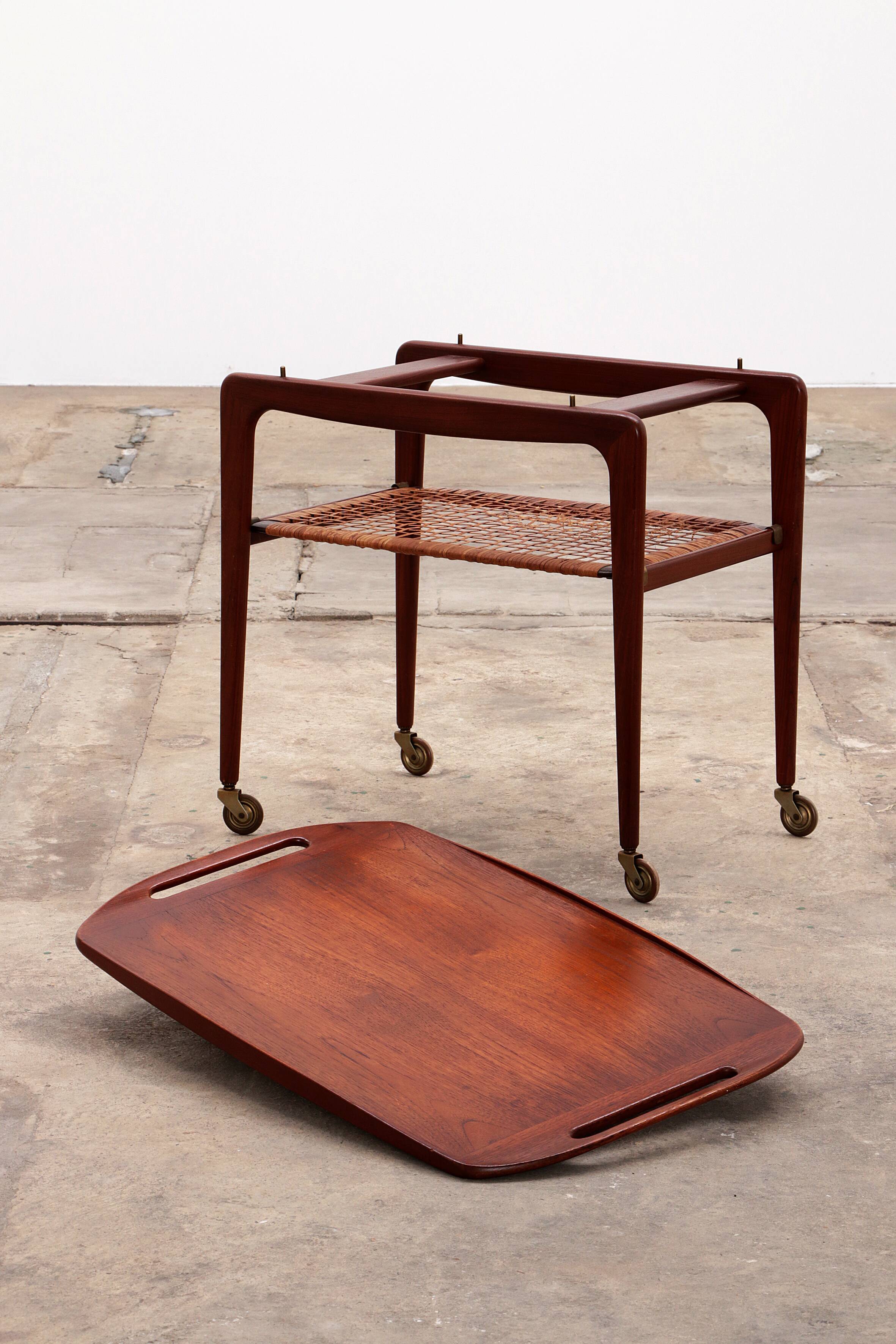 Poul Jensen Trolley teak made by Selig,1960 denmark.