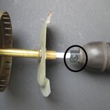 Satinated opaline glass/brass Kina hanging lamp, Bent Karlby, Lyfa