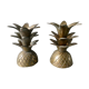 Pair of pineapple candlesticks, brass