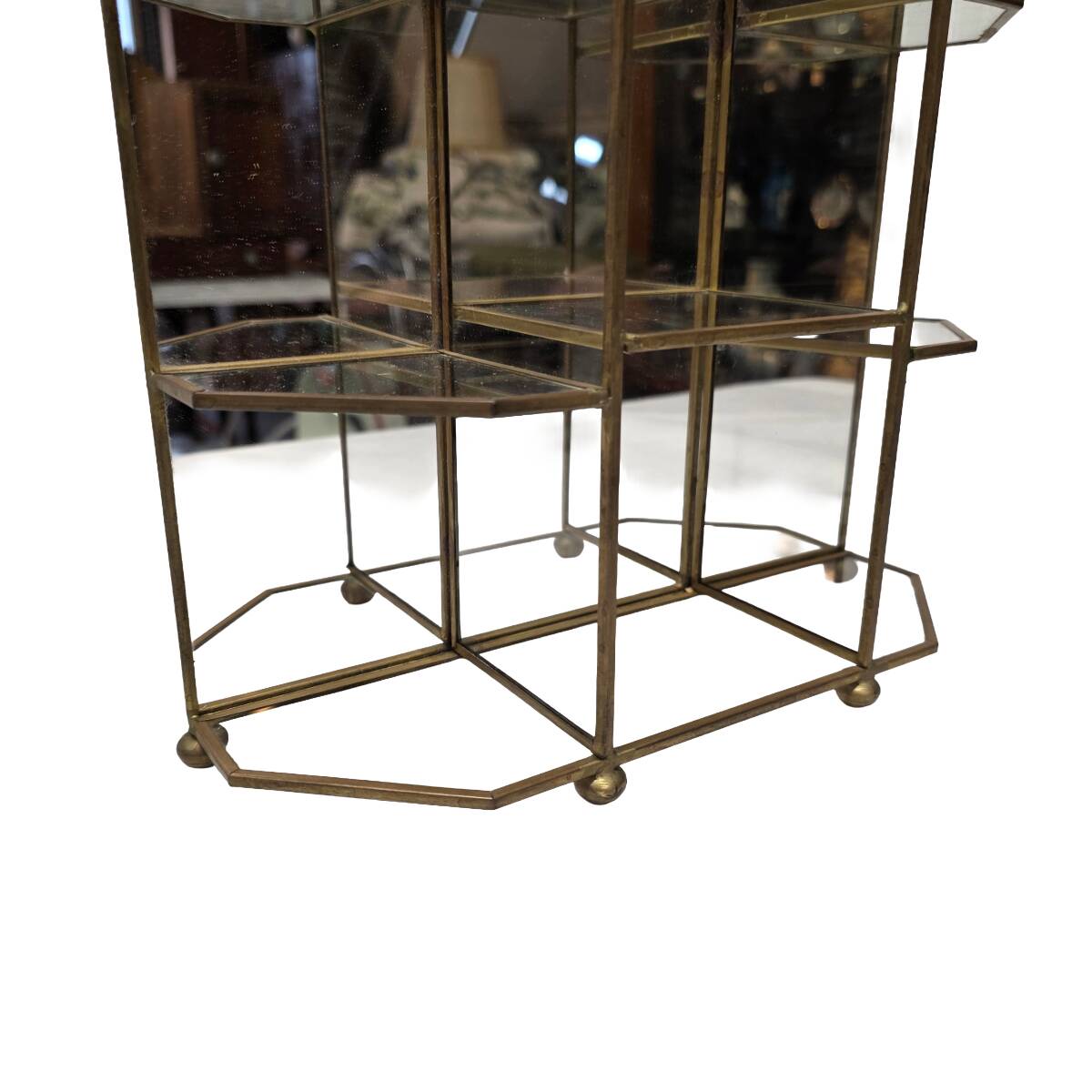 Hollywood Regency Brass Display Case, 1960/70s