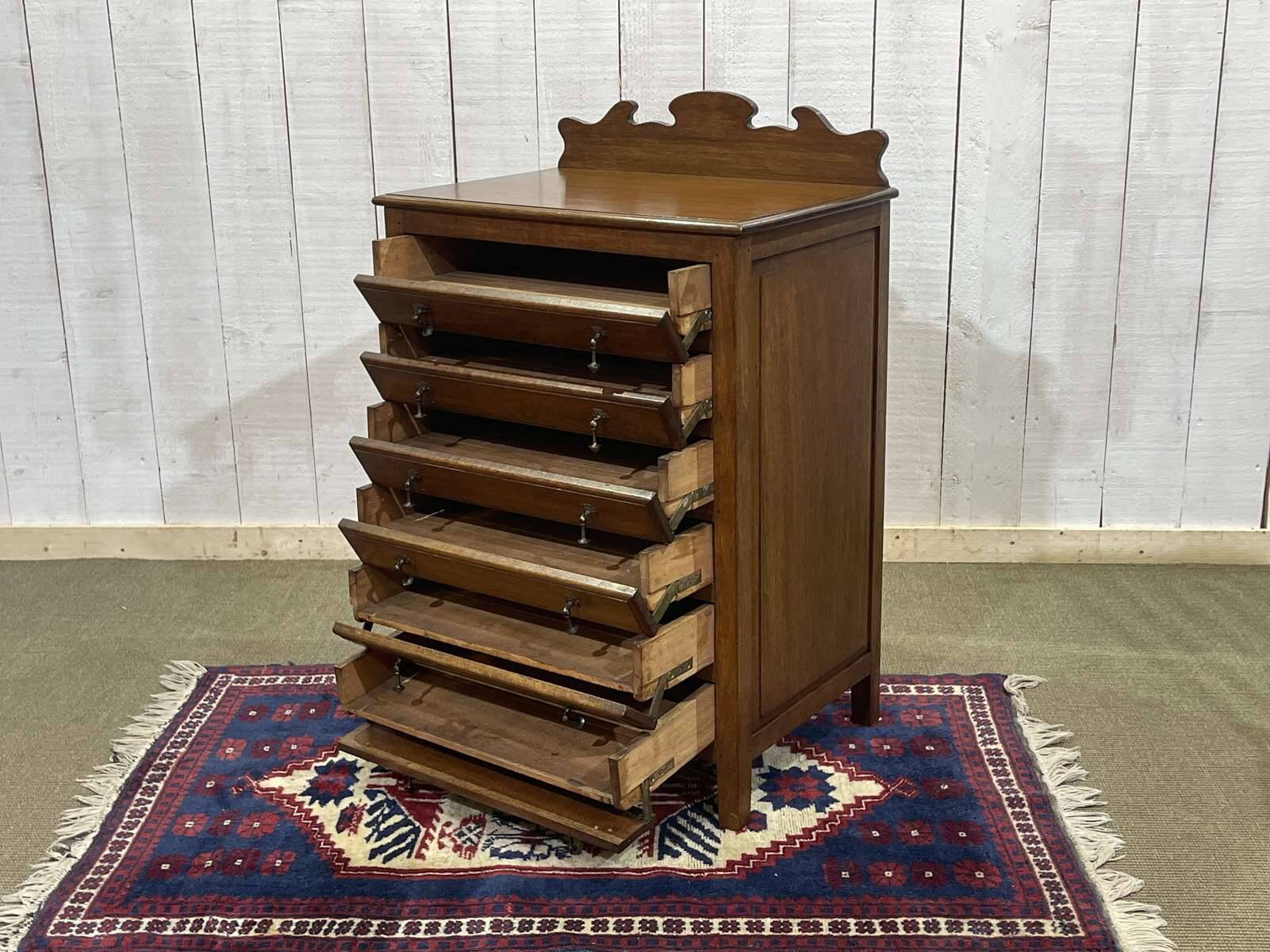 English mahogany music cabinet from the early 20th century