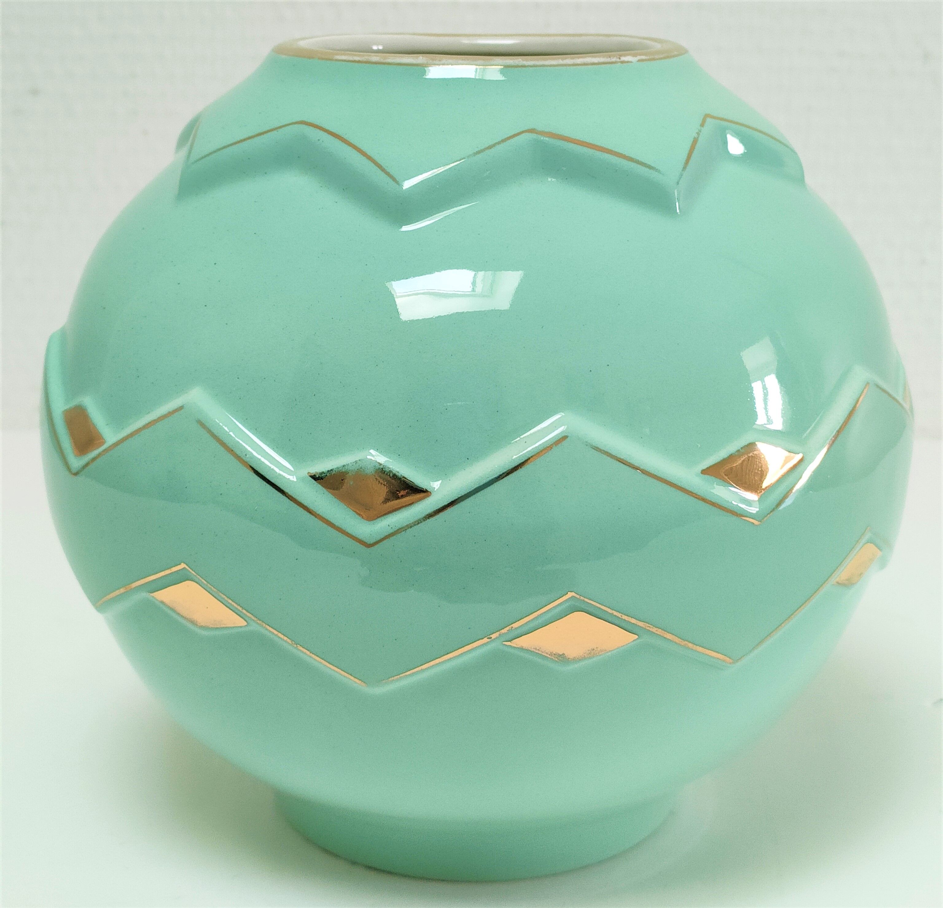 Vase boule art déco céramique émaillée moulin des loups
