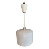 Lustre suspension support métal globe verre dépoli