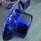 Navy blue candle holders