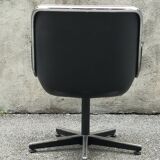 Leather swivel armchair by Charles Pollock 1970