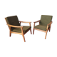 Paire de fauteuils scandinaves pieds compas