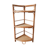 Rattan corner shelf , 50s , vintage French
