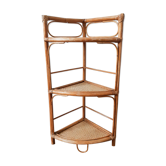 Rattan corner shelf , 50s , vintage French