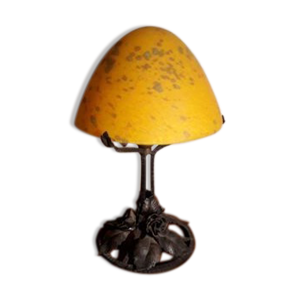 Lampe pied acier forge