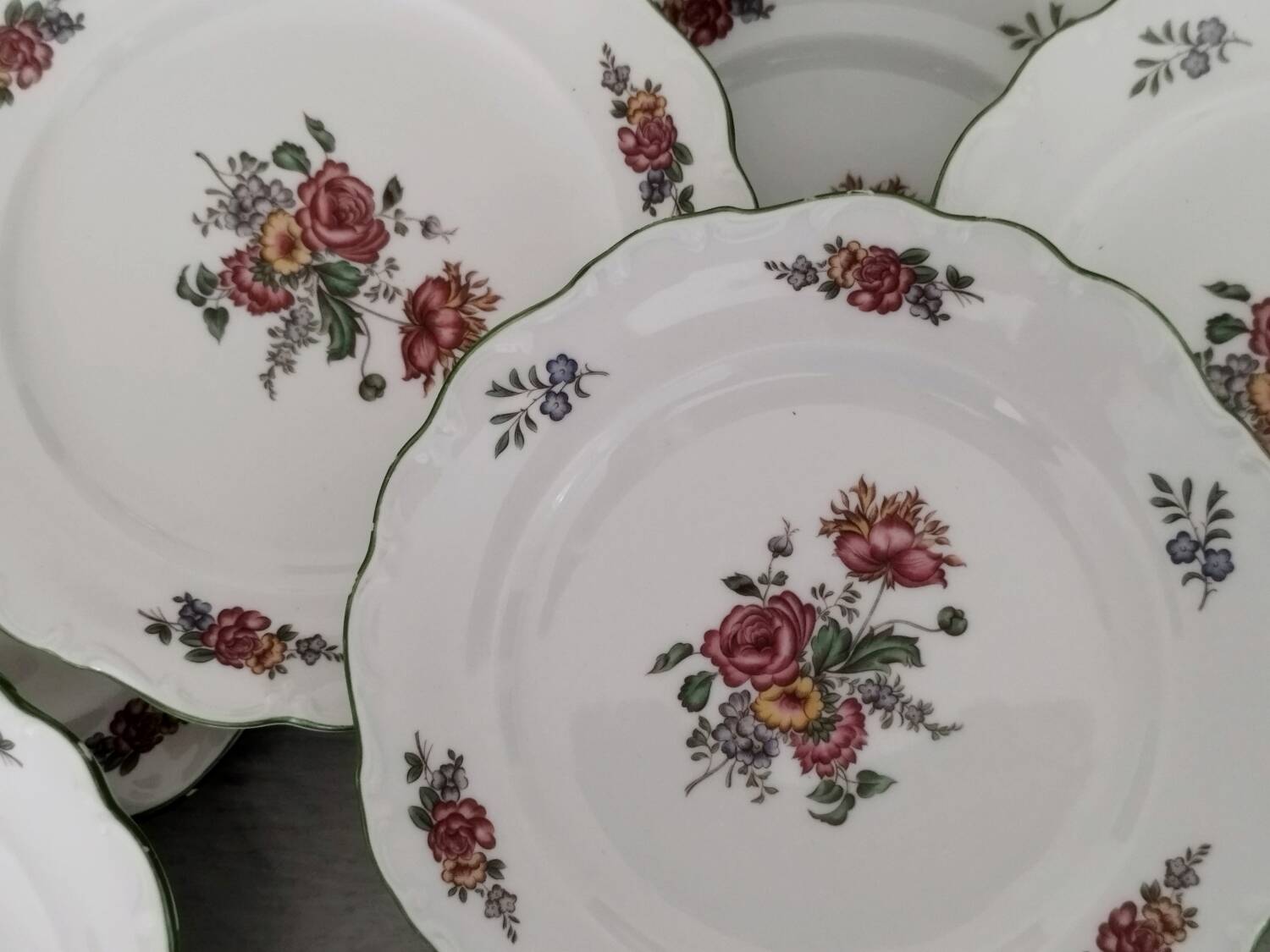 Service cake dessert dish and plates euro porcelain old colmar model