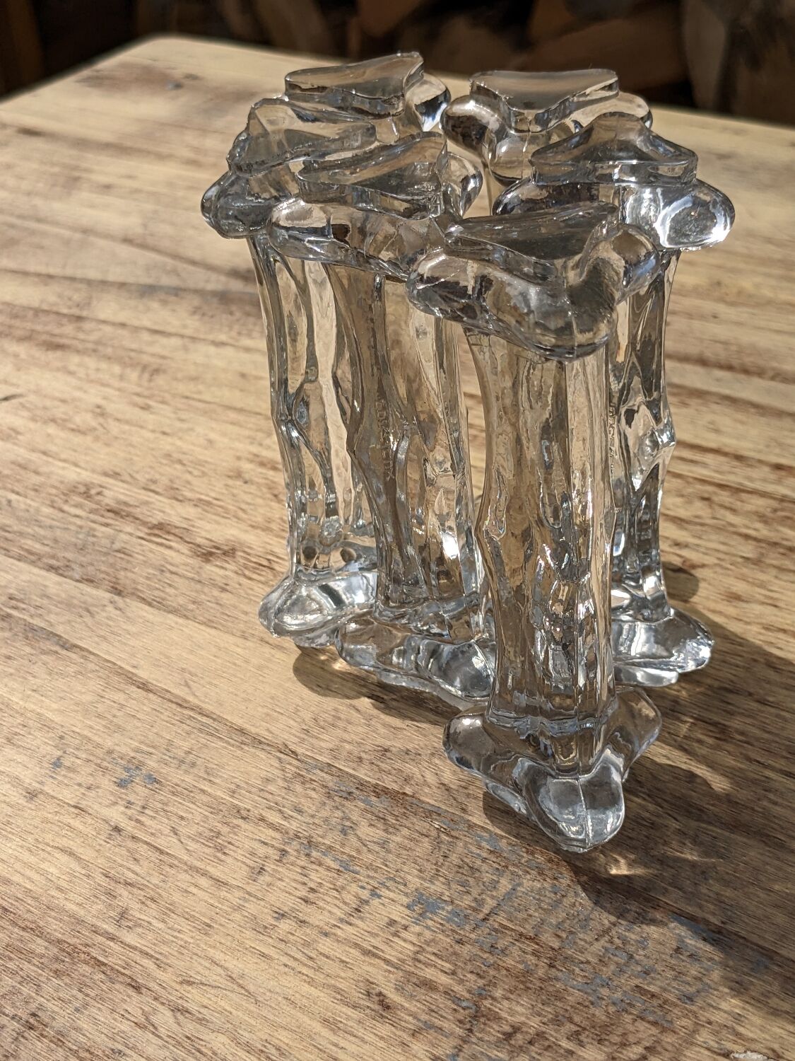Set of 6 crystal knife holder