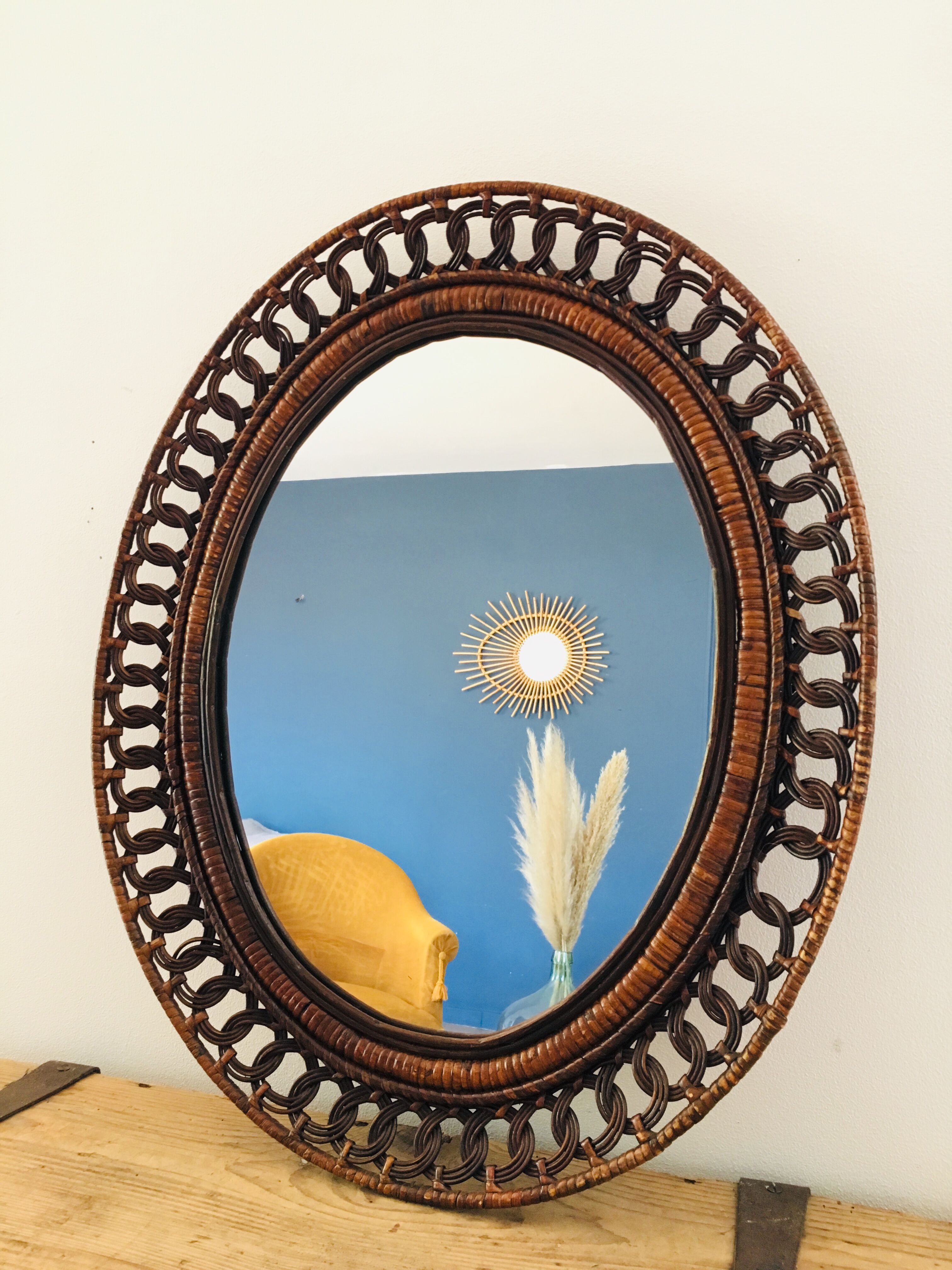 Rattan mirror 53x63cm