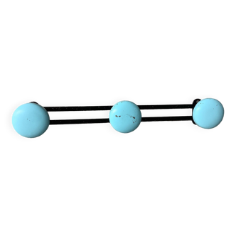 Vintage 60'/70' blue and black metal coat hooks