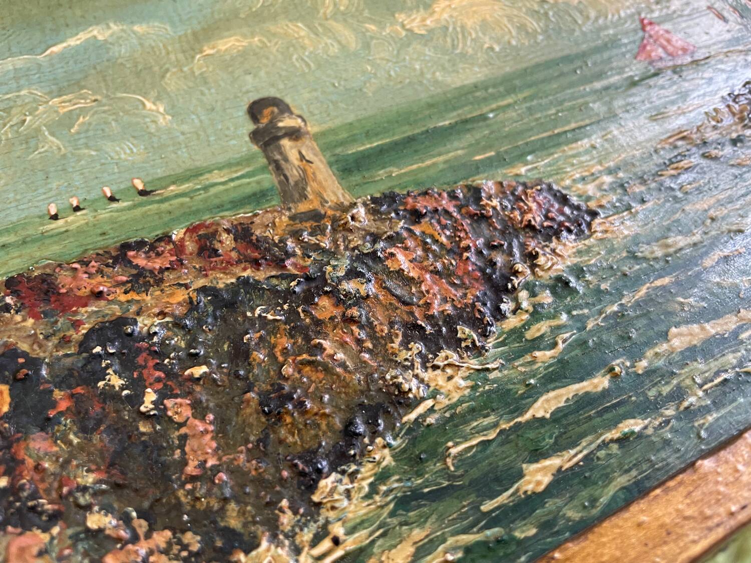 Old painting, seaport