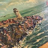 Old painting, seaport