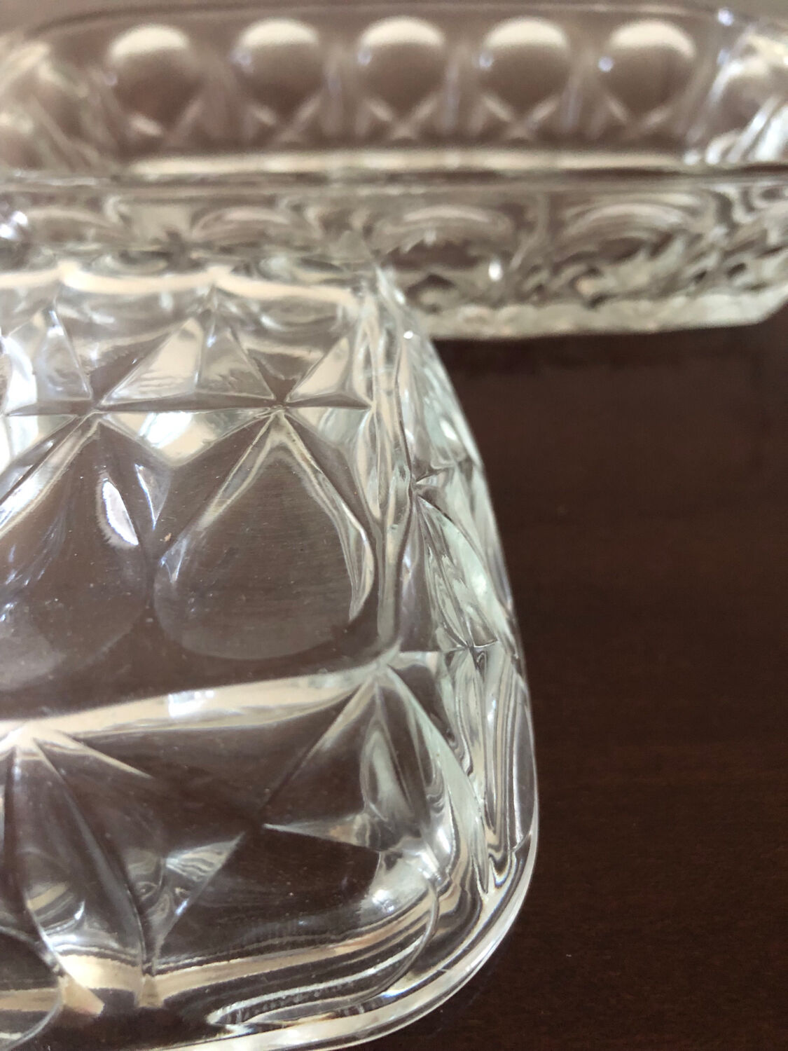 Glass butter dish