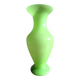 Grand vase balustre en verre opalin couleur anis hauteur 31 cm