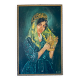 Orientalist painting on cardboard