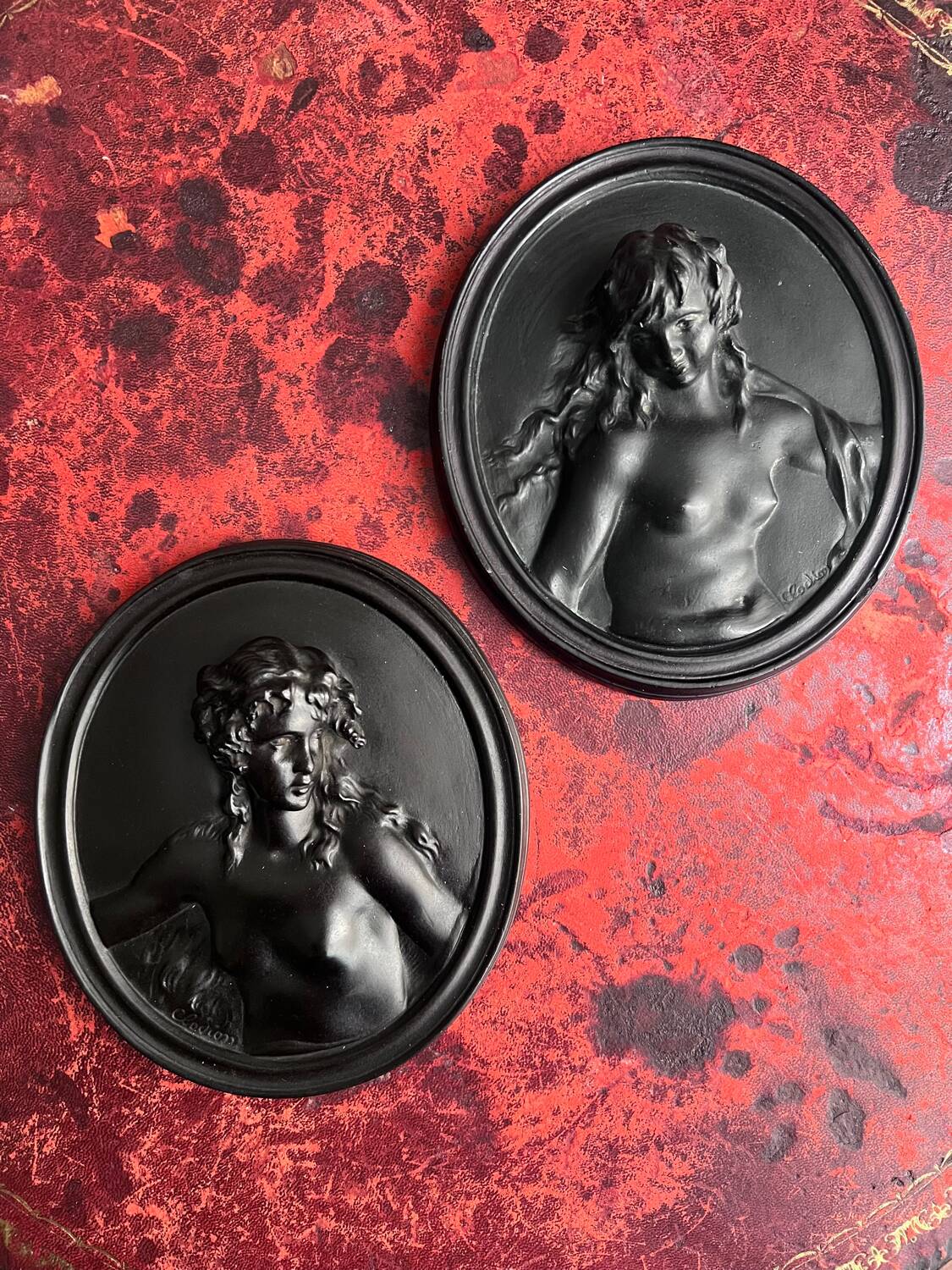 Set of Two Medallions by Clodion - Reproduction from the Louvre