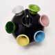 Vintage Black Lacquered Ceramic Tulip Vase Ascribable to Pucci Umbertide, I