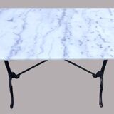 Marble and cast iron bistro table