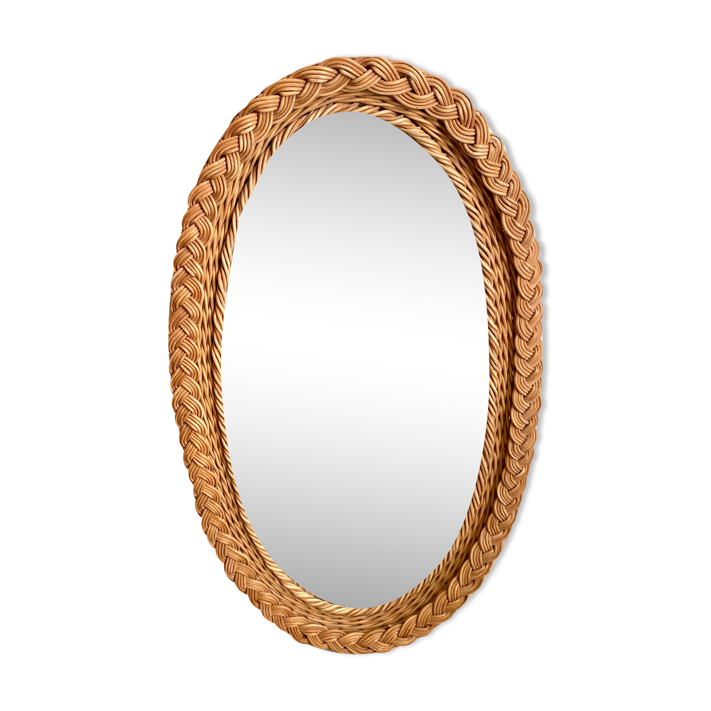 Rattan mirror 3 braids