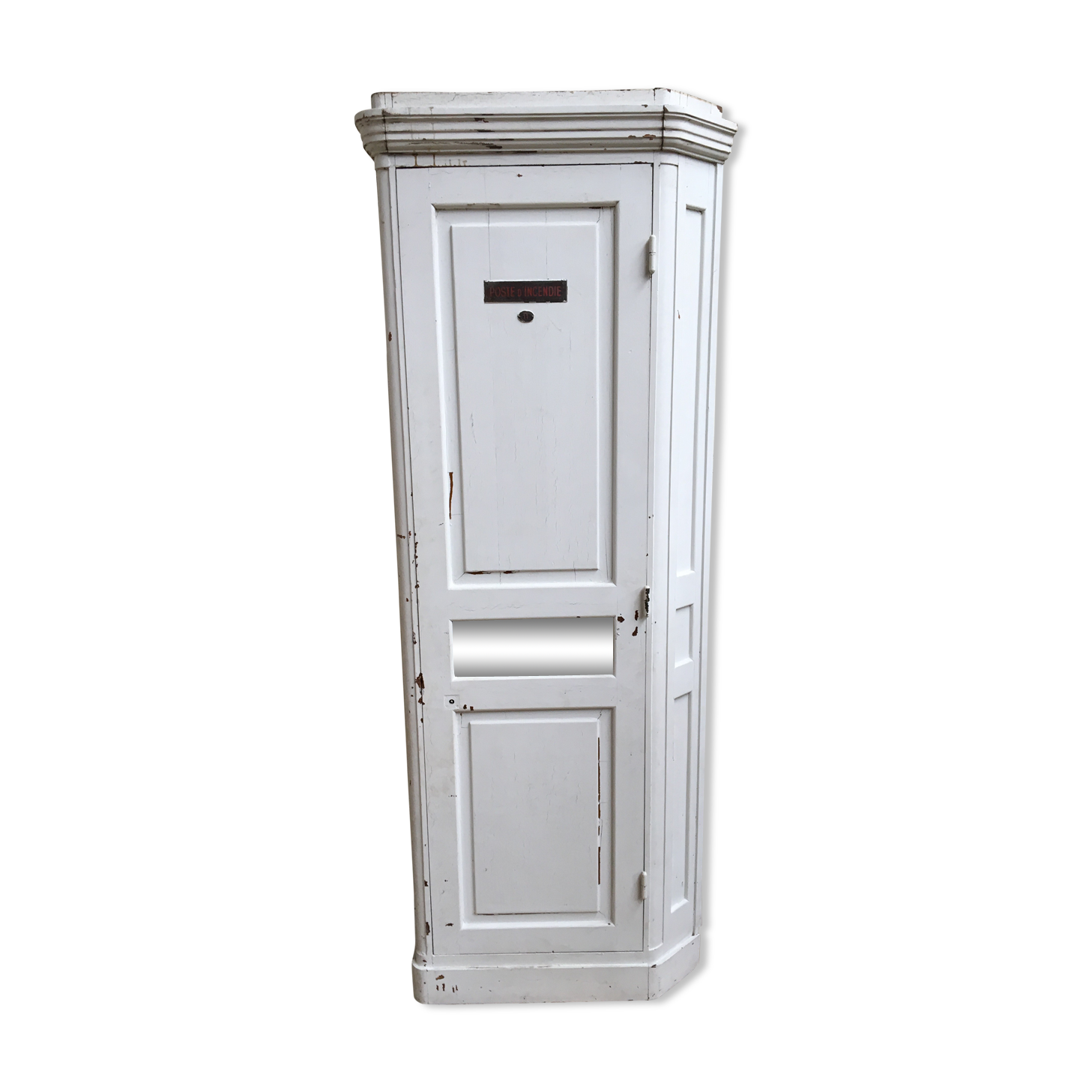 fire post cabinet of the old French bank in oak