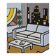 1980s Original Roy Lichtenstein "Interior With Skyline" Limited Edition Lithograph