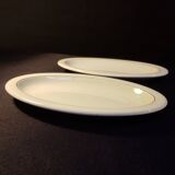 Lot de 2 raviers vert amande en porcelaine de Salins