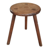 Vintage stool side table oak wood