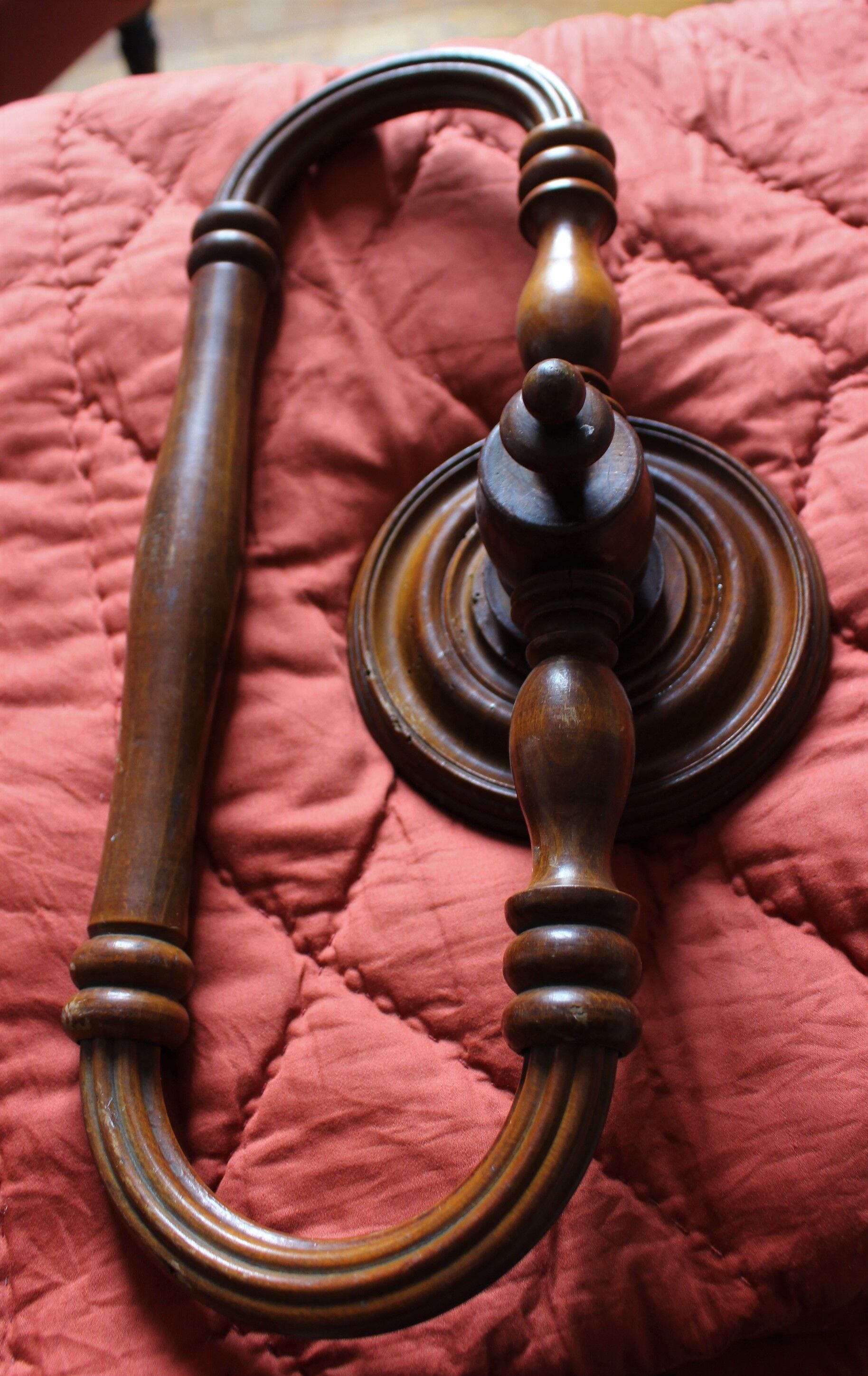 Large old wooden towel rack