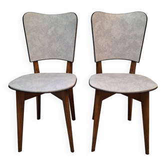 Chaises Vintage Skaï Marbre