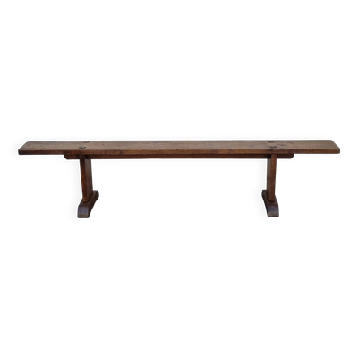 Banc brutaliste de ferme ancien en chêne massif 220 cm