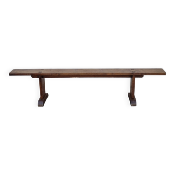 Brutalist farmhouse bench in solid oak 220 cm